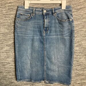Lauren Ralph Lauren Light Blue Denim Pencil Cut Skirt